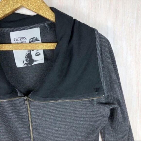 Guess Gray Cowl Funnel Full Zip Jacket M - Picture 3 of 7
